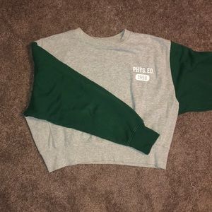 Cropped Colorblock Sweatshirt